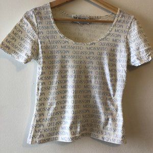 Mosskito / White and blue crop top